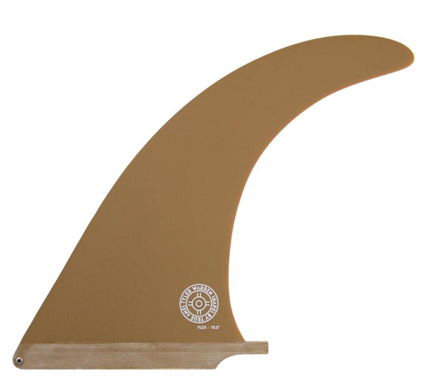 brown longboard surfboard fin