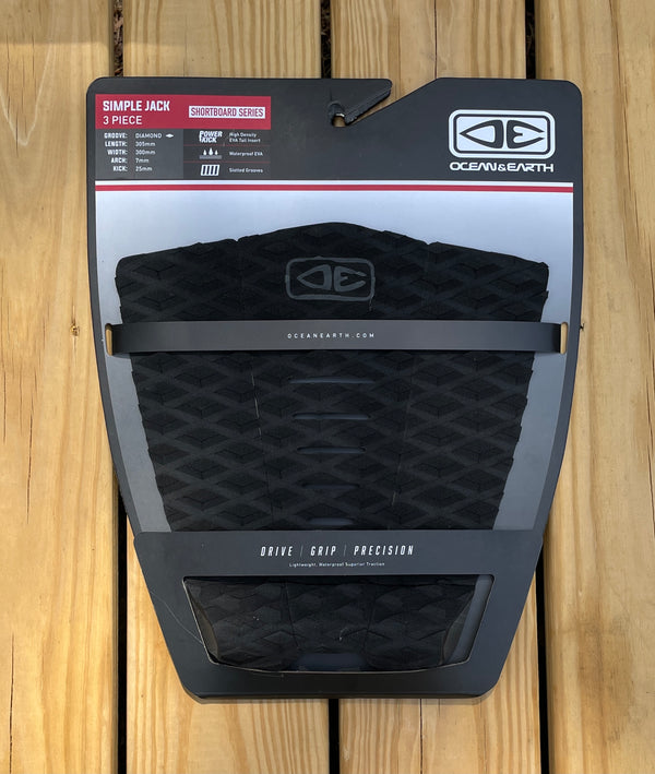 Black Surfboard Traction Pad