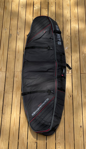 Ocean and Earth DOUBLE COFFIN SHORT/FISH COVER 7' BLK/RED (surfboard bag)