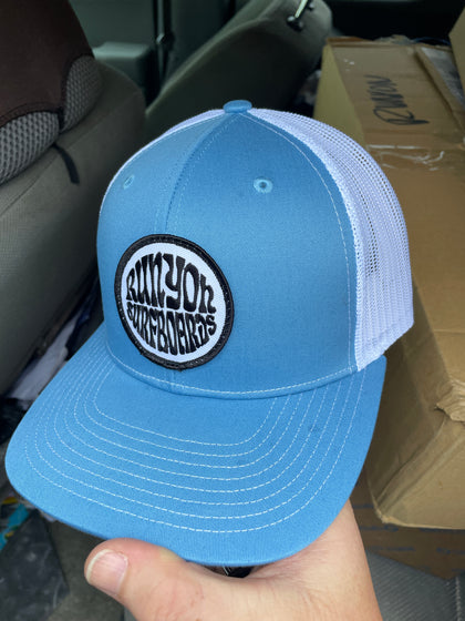 Runyon Groovy Trucker hat Carolina BlueWhite